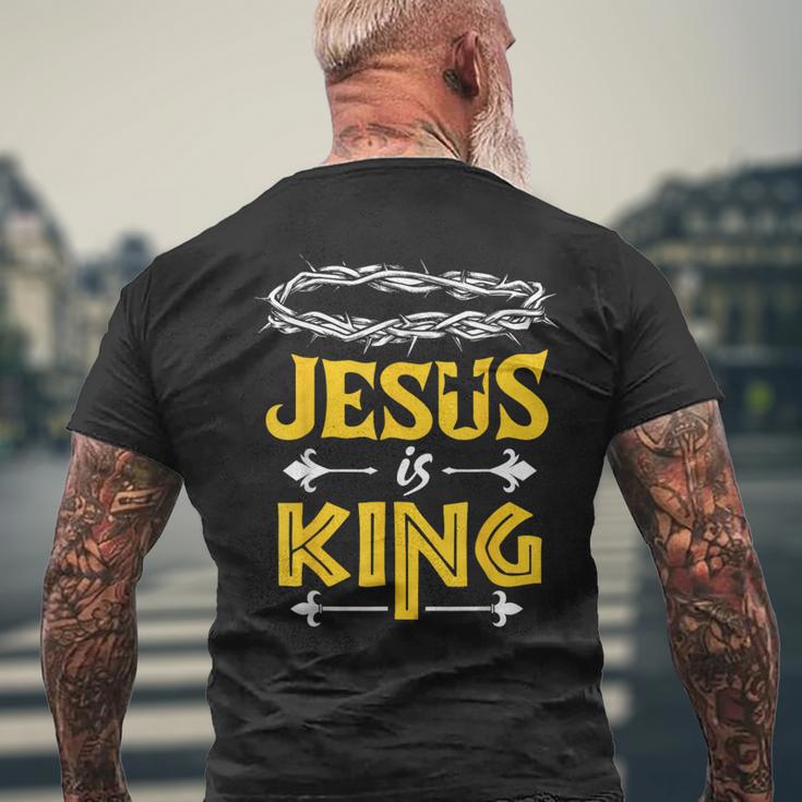 Christliches Kurzärmliges Herren-T-Kurzärmliges Herren-T-Shirt Jesus is King mit Dornenkrone Design, Glaubensbekenntnis Tee Geschenke für alte Männer