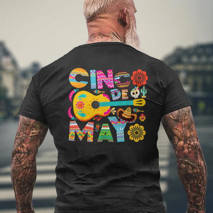 Cinco De Mayo Mexican Taco Guitar Fiesta Cinco De Mayo Men's T-shirt Back Print Gifts for Old Men