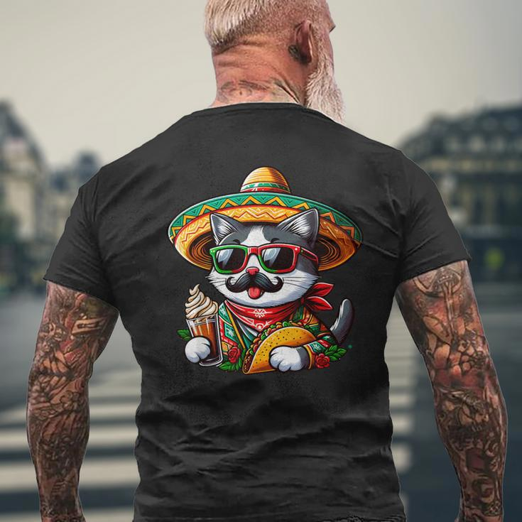 Cinco De Meow Cat Taco Mexican Fiesta Men's T-shirt Back Print Gifts for Old Men