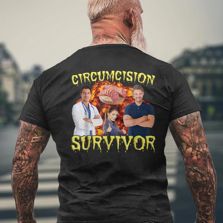Circumcision Survivor Offensive Inappropriate Meme Men's T-shirt Back Print Gifts for Old Men