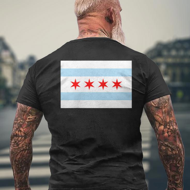 City Of Chicago Illinois Flag Windy City Men's T-shirt Back Print Gifts for Old Men