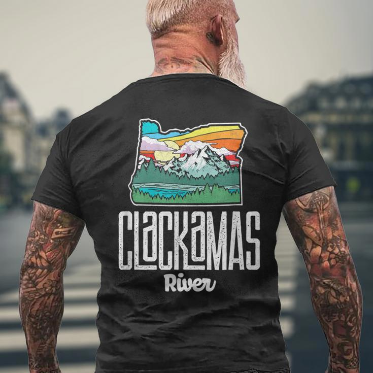 Clackamas River Vintage Oregon Nature & Outdoors Retro Men's T-shirt Back Print Gifts for Old Men