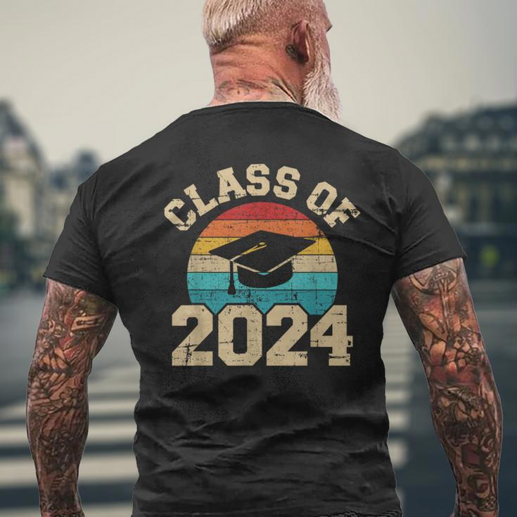Class Of 2024 Graduation Hat Retro Men's T-shirt Back Print Gifts for Old Men