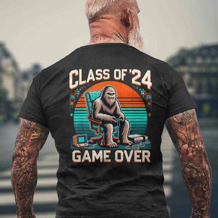 Class Of 2024 Graduation Seniors 24 Gamer Game Over Men's T-shirt Back Print Gifts for Old Men