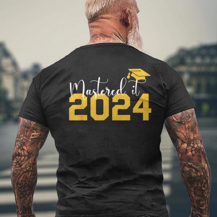 Class Of 2024 Mastered It College Masters Degree Graduation Men's T-shirt Back Print Gifts for Old Men