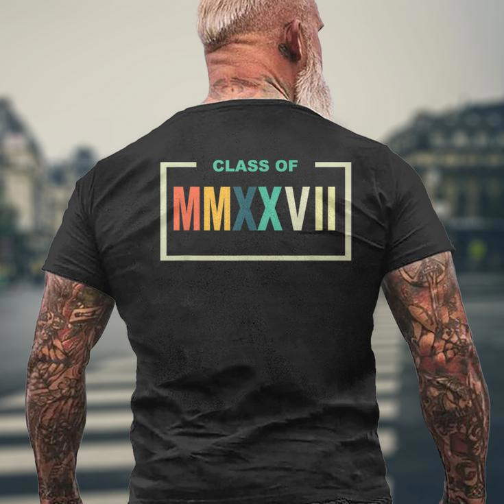 Class Of 2027 Roman Numerals Freshman Math Student Men's T-shirt Back Print Gifts for Old Men