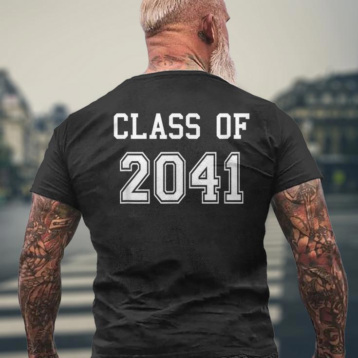 Class Of 2041 Graduation School Future Graduate Men's T-shirt Back Print Gifts for Old Men