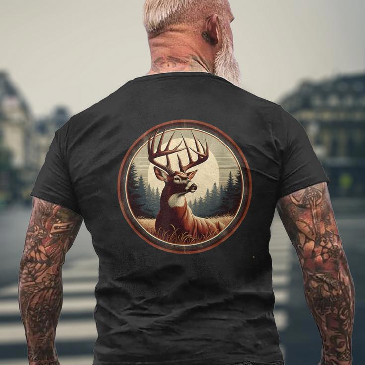 Classic Big Whitetail Buck Vintage Deer Graphic For Hunters Men's T-shirt Back Print Gifts for Old Men