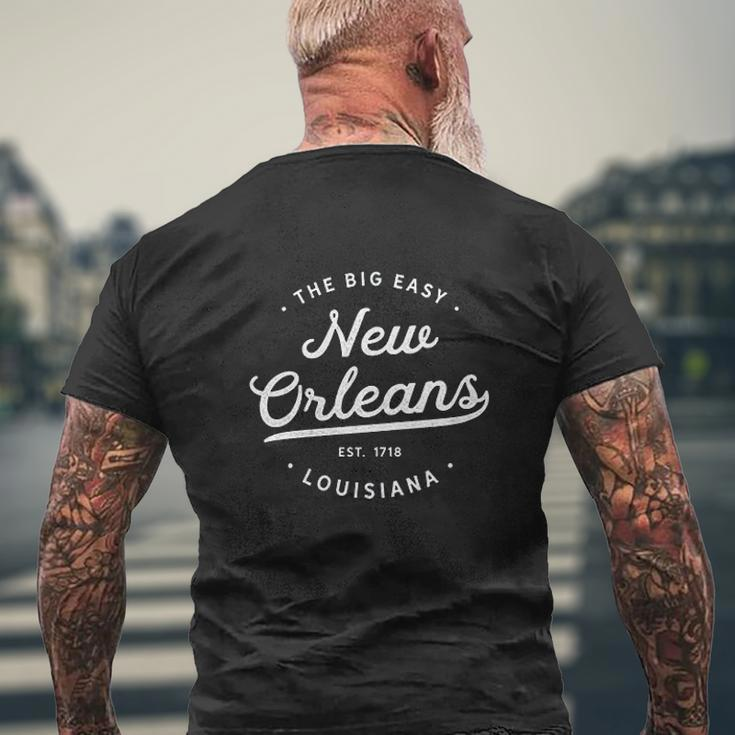 Classic Retro Vintage New Orleans Louisiana Big Easy Mens Back Print T-shirt Gifts for Old Men