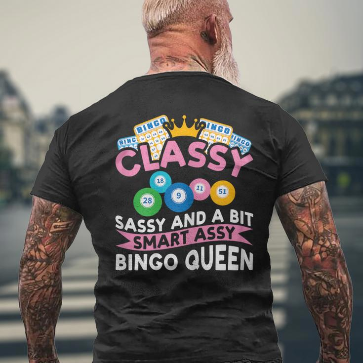 Classy Sassy And A Bit Smart Assy Bingo Queen Bingo Player Men's T-shirt Back Print Gifts for Old Men