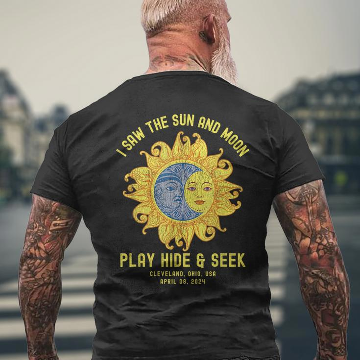 Cleveland Ohio Path Totality Solar Eclipse April 2024 Merch Men's T-shirt Back Print Gifts for Old Men