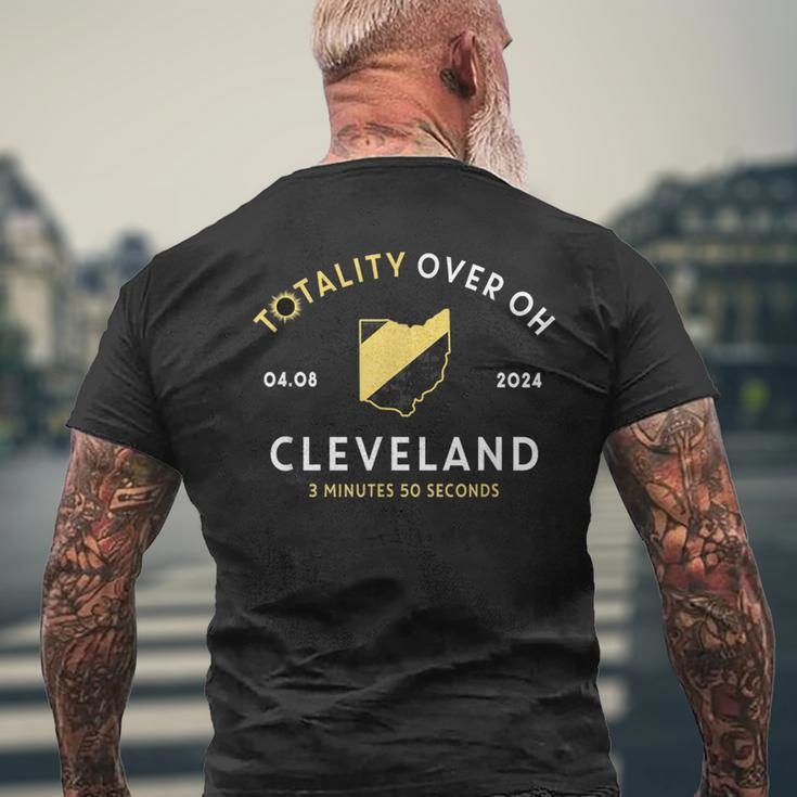 Cleveland Ohio Total Solar Eclipse Totality April 8 2024 Men's T-shirt Back Print Gifts for Old Men