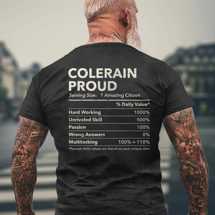 Colerain North Carolina Proud Nutrition Facts Men's T-shirt Back Print Gifts for Old Men