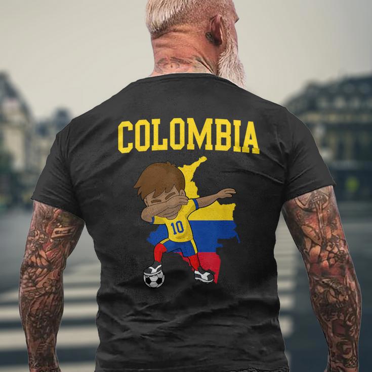 Colombia Soccer Colombian Football Dabbing Men's T-shirt Back Print Gifts for Old Men