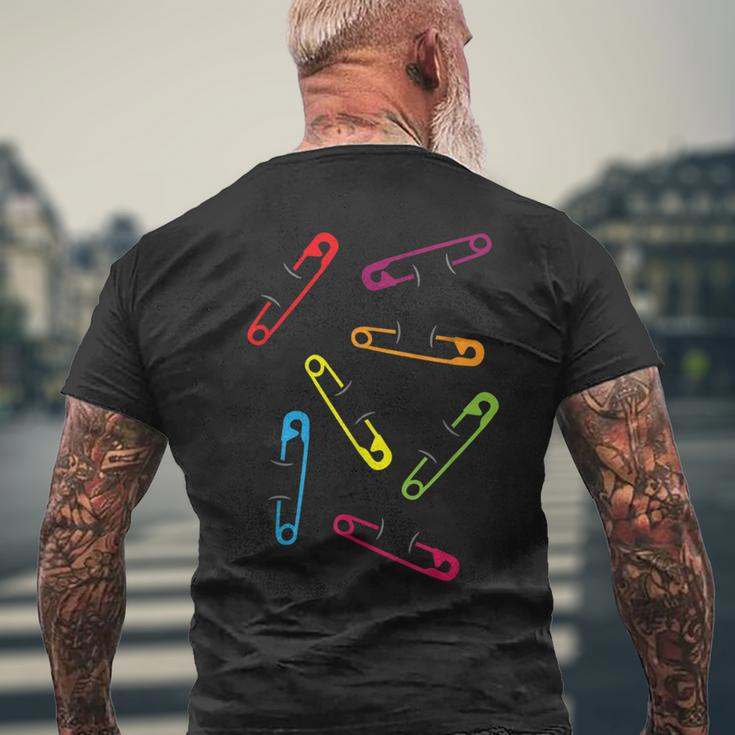 Colored Safety Pins Of Solidarity Men's T-shirt Back Print Gifts for Old Men