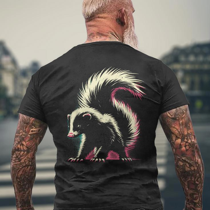 Colorful Skunk Vintage Smelly Skunk Squad Street Cat Lover Men's T-shirt Back Print Gifts for Old Men
