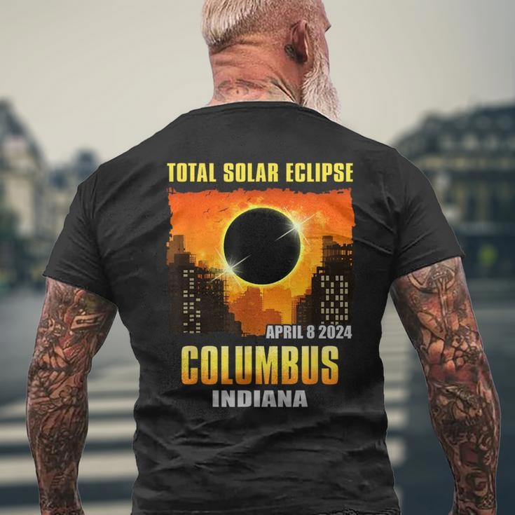 Columbus Indiana 2024 Total Solar Eclipse Men's T-shirt Back Print Gifts for Old Men