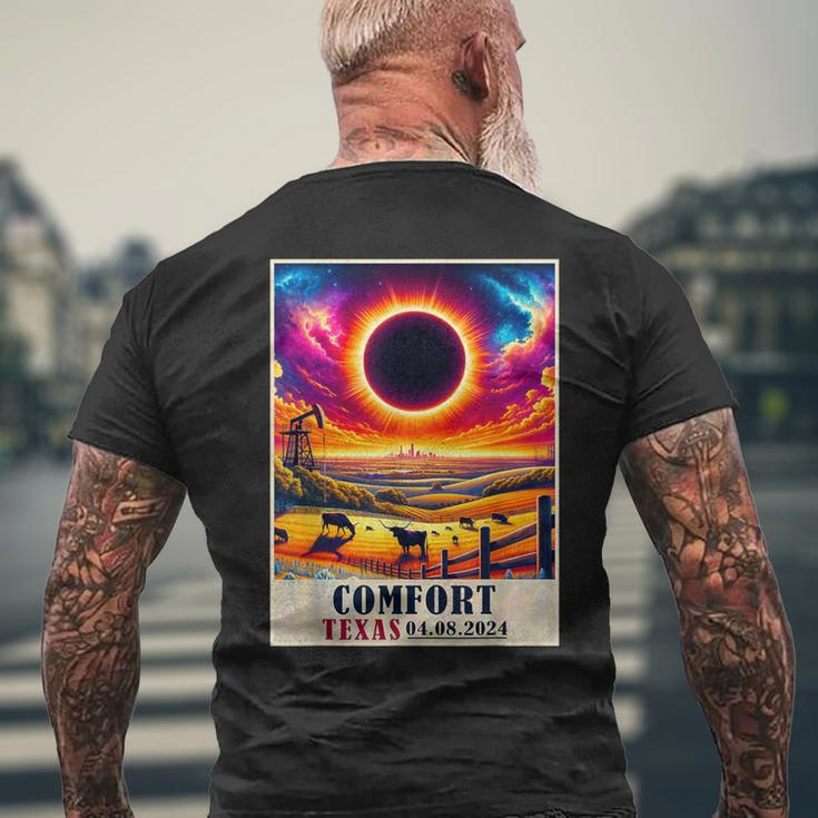Comfort Texas Total Solar Eclipse 2024 Totatily Vintage Men's T-shirt Back Print Gifts for Old Men