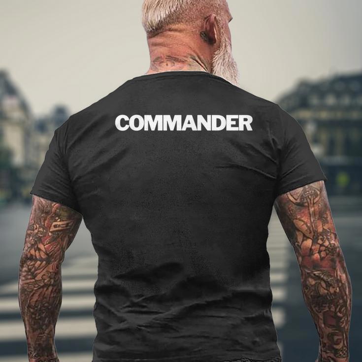 Commander Insignia Text Apparel US Military Men's T-shirt Back Print Gifts for Old Men