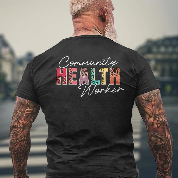 Community Health Worker Appreciation Leopard Men's T-shirt Back Print Gifts for Old Men