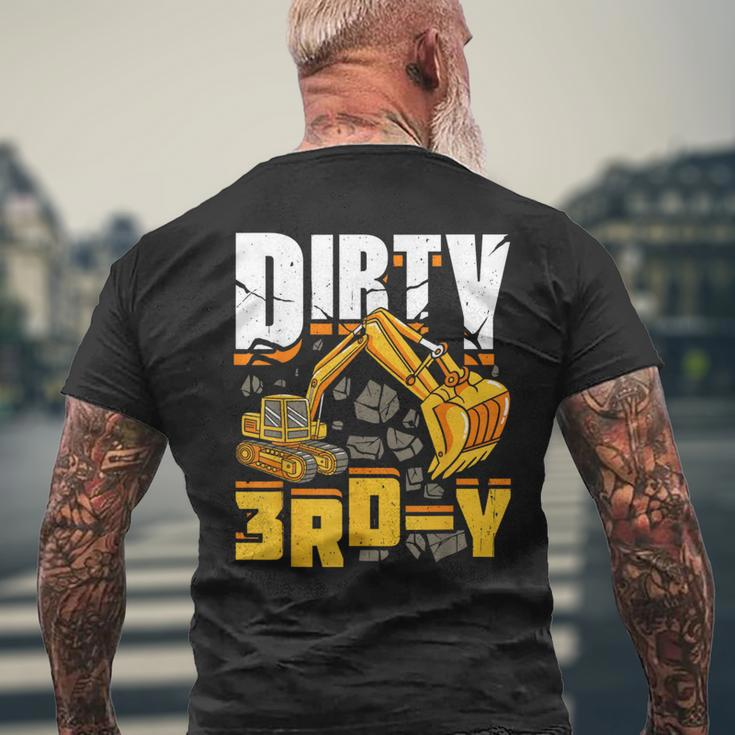 Construction Excavator 3Rd Birthday Boy Dirty 3Rd-Y Men's T-shirt Back Print Gifts for Old Men