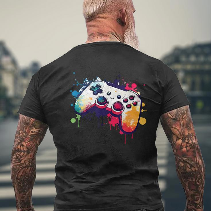 Control All The Things Video Game Controller Gamer Boys Men Men's T-shirt Back Print Gifts for Old Men