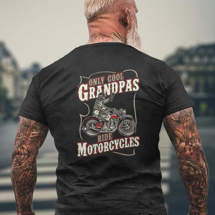 Only Cool Grandpas Ride Motorcycles Grandfather Biker Mens Back Print T-shirt Gifts for Old Men