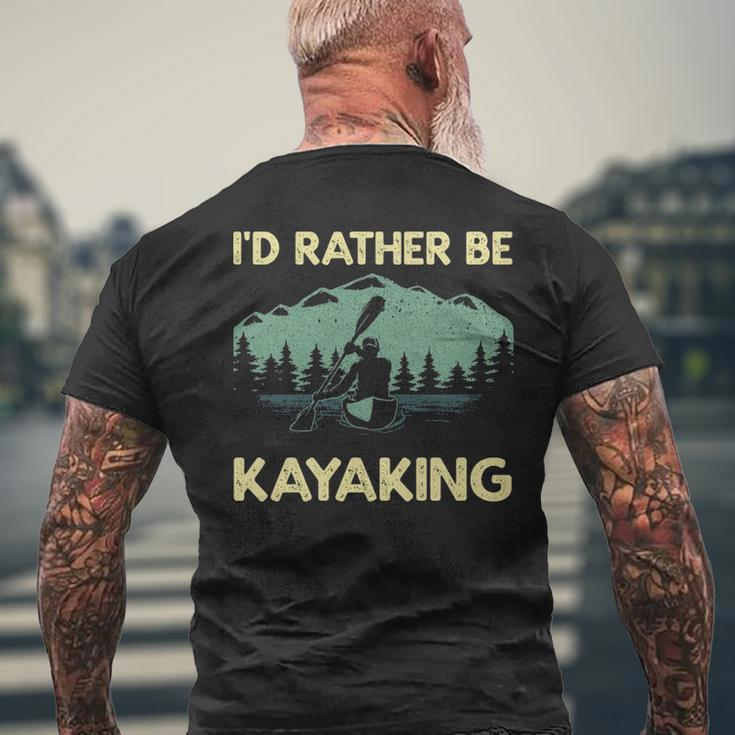 Cool Kayaking Art For Men Women Kayak Paddle Boating Kayaker Men's T-shirt Back Print Gifts for Old Men