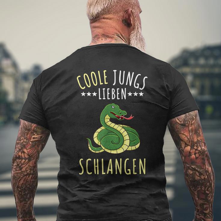 Coole Jungs Lieben Schlangen Geschenk T-Shirt mit Rückendruck Geschenke für alte Männer