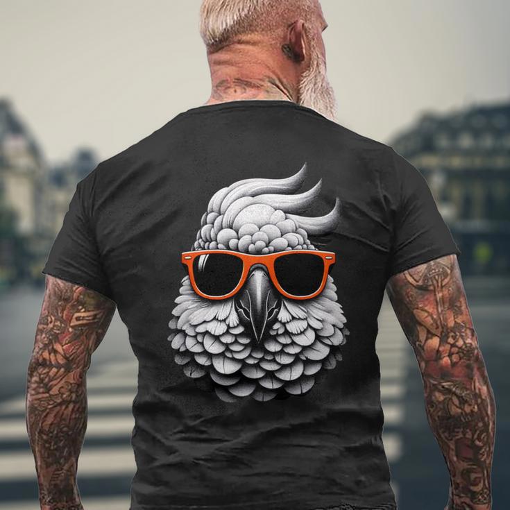 Cooler Kakaduogel Trägt Sonnenbrille Grafik Kunst T-Shirt mit Rückendruck Geschenke für alte Männer