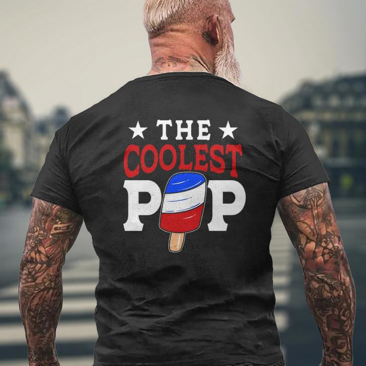 The Coolest Pop Red White Blue Popsicle Father's Day Mens Back Print T-shirt Gifts for Old Men