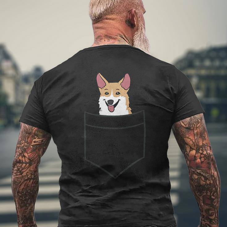 Corgi Dog In Bag Cute Dog Pockets Corgi T-Shirt mit Rückendruck Geschenke für alte Männer
