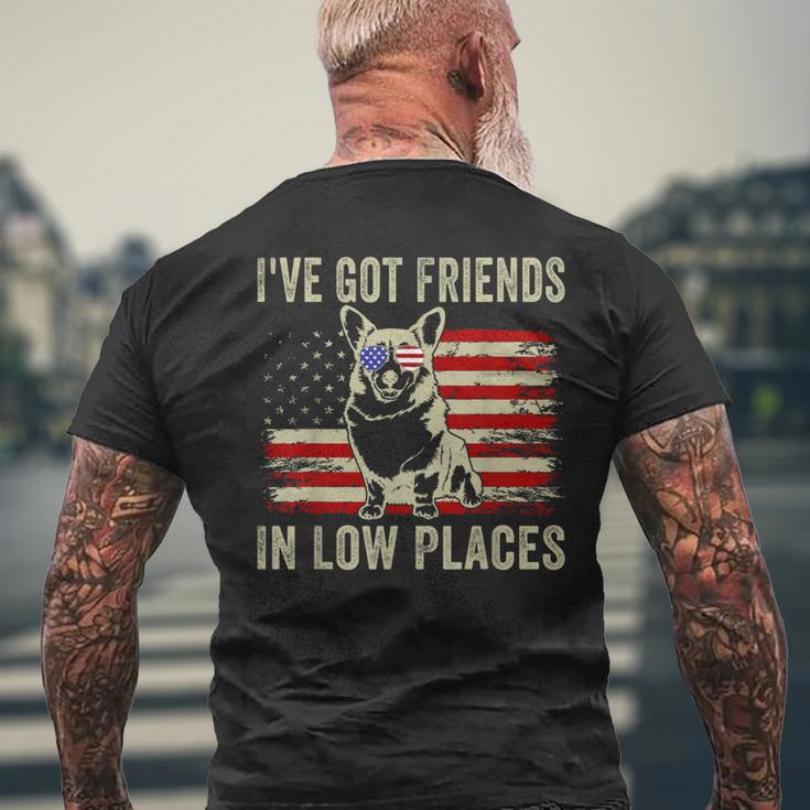 Corgi I've Got Friends In Low Places Pembroke Welsh Lover Men's T-shirt Back Print Gifts for Old Men