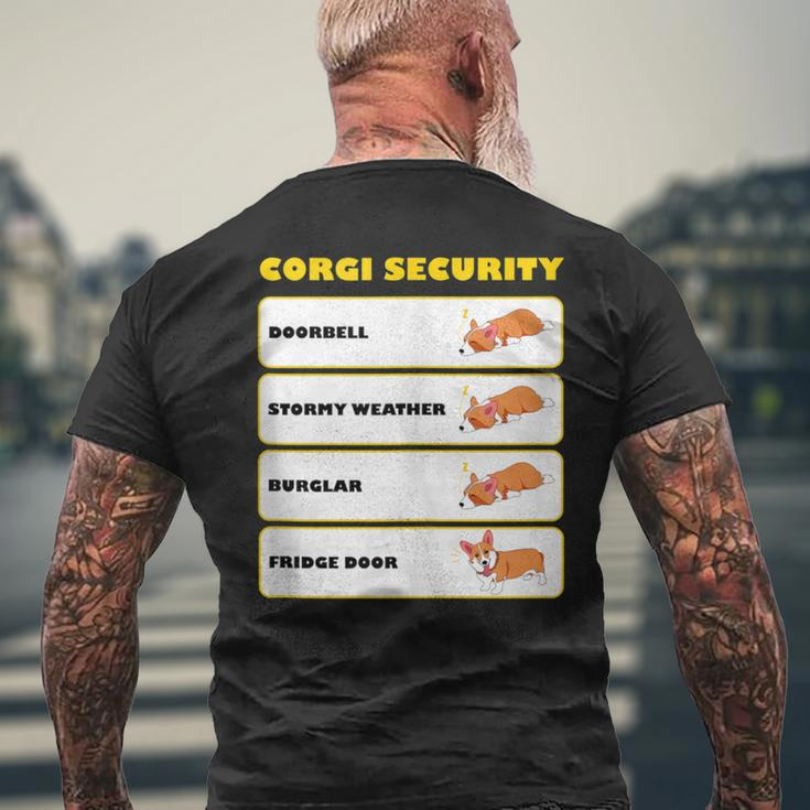 Corgi Security Cute Puppy Corgi Dog Lovers Men's T-shirt Back Print Gifts for Old Men
