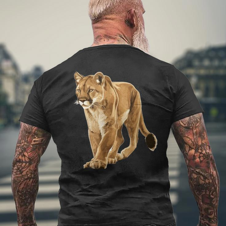 Cougar Face For Wild And Big Cats Lovers Men's T-shirt Back Print Gifts for Old Men