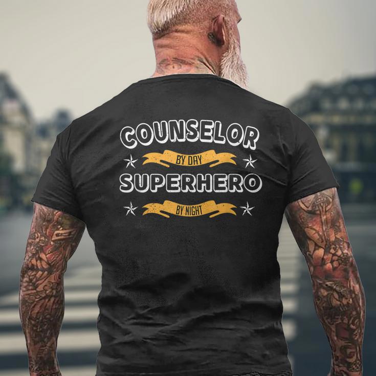 Counselor By Day Superhero By Night Men's T-shirt Back Print Gifts for Old Men