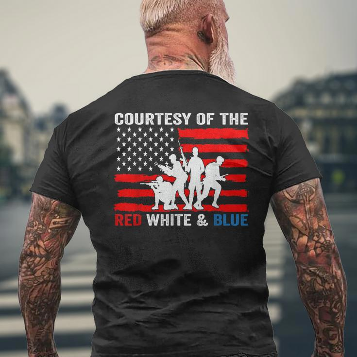 Courtesy Of The Red White And Blue Patriotic Us Flag Men's T-shirt Back Print Gifts for Old Men
