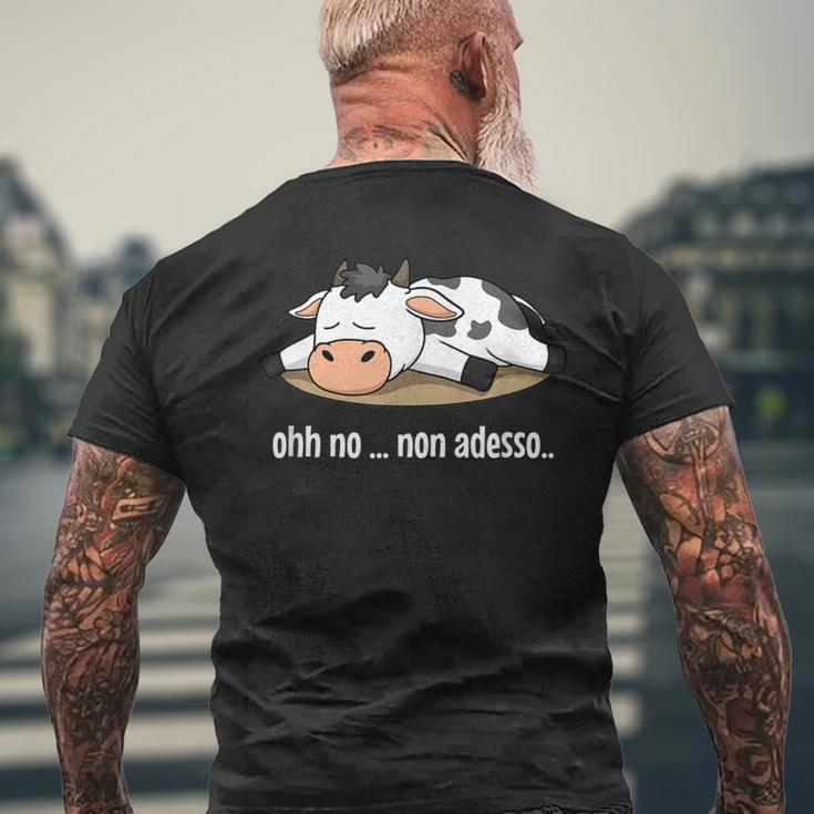 Cow Sleeping Lazy Farm Animal Farmer Farming Italian Italy Men's T-shirt Back Print Gifts for Old Men