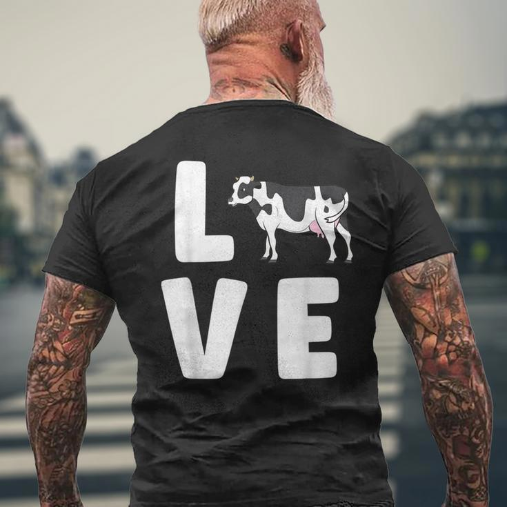 Cows Lover Farm Animal Cow Farmer I Love Cows Men's T-shirt Back Print Gifts for Old Men