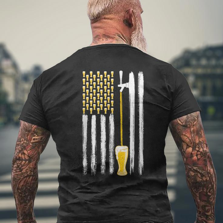 Craft Beer American Flag Usa 4Th July Alcohol Brew Brewery Men's T-shirt Back Print Gifts for Old Men