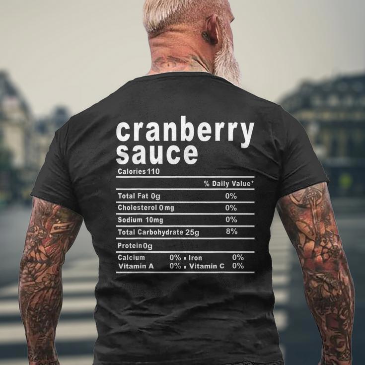 Cranberry Sauce Nutrition Facts Thanksgiving Men's T-shirt Back Print Gifts for Old Men