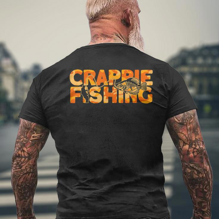 Crappie Fisherman Orange Camouflage Crappie Fishing Men's T-shirt Back  Print | Monsterry