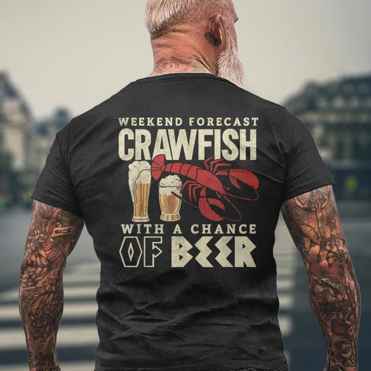 Crawfish Boil Weekend Forecast Cajun Beer Festival Men's T-shirt Back Print Gifts for Old Men