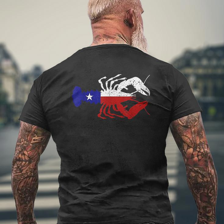 Crawfish Texas Seafood Shellfish Lone Star Southern Food Mens Back Print T-shirt Gifts for Old Men