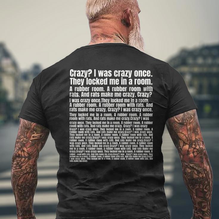 Crazy I Was Crazy Once Trending Meme Copypasta Men's T-shirt Back