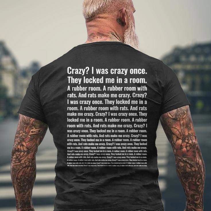 Crazy I Was Crazy Once Meme Men's T-shirt Back Print Gifts for Old Men