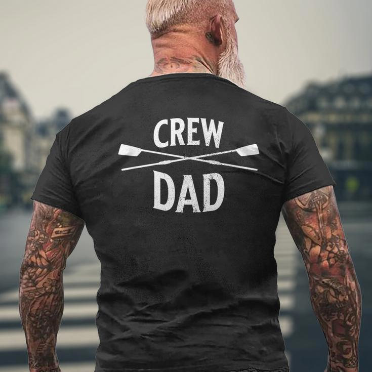 Crew Rowing Dad Team Sculling Vintage Style Crossed Oars Men's T-shirt Back Print Gifts for Old Men