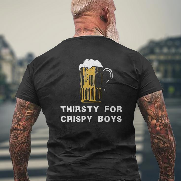 Crispy Boys Middle Class Drinking Dad Mens Back Print T-shirt Gifts for Old Men