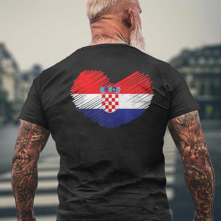 Croatia Flag Hrvatska Land Croate Croatia T-Shirt mit Rückendruck Geschenke für alte Männer