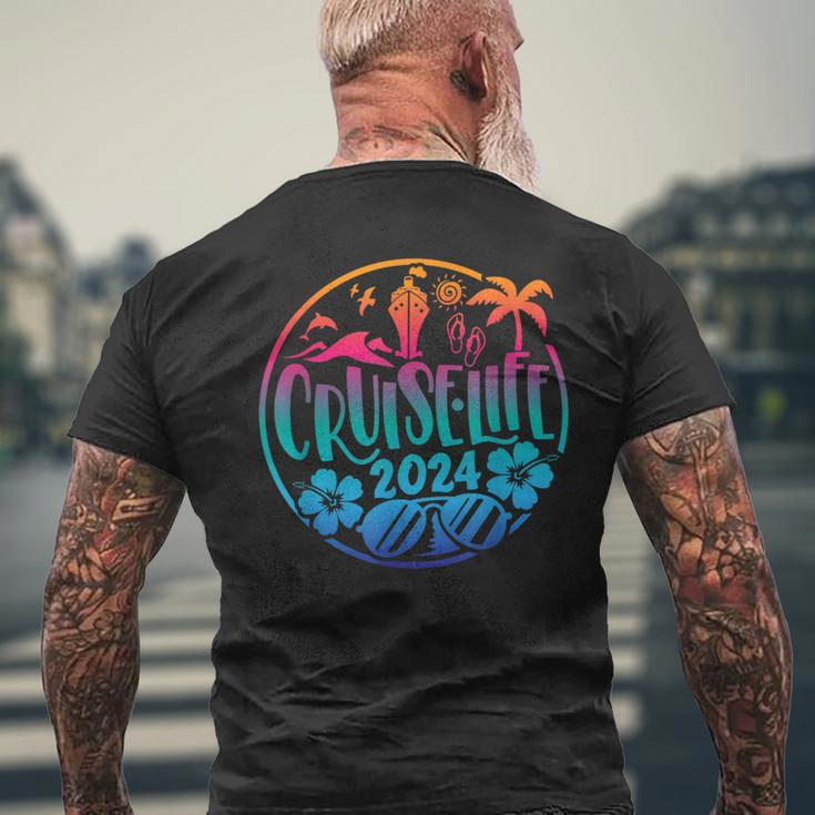 Cruise Life 2024 Friends Family Vacation Men's T-shirt Back Print Gifts for Old Men